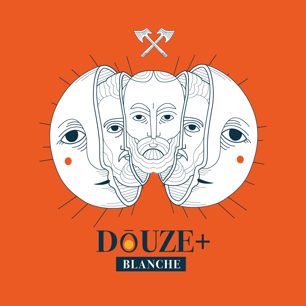 Douze+ custom beer graphic design and illustration