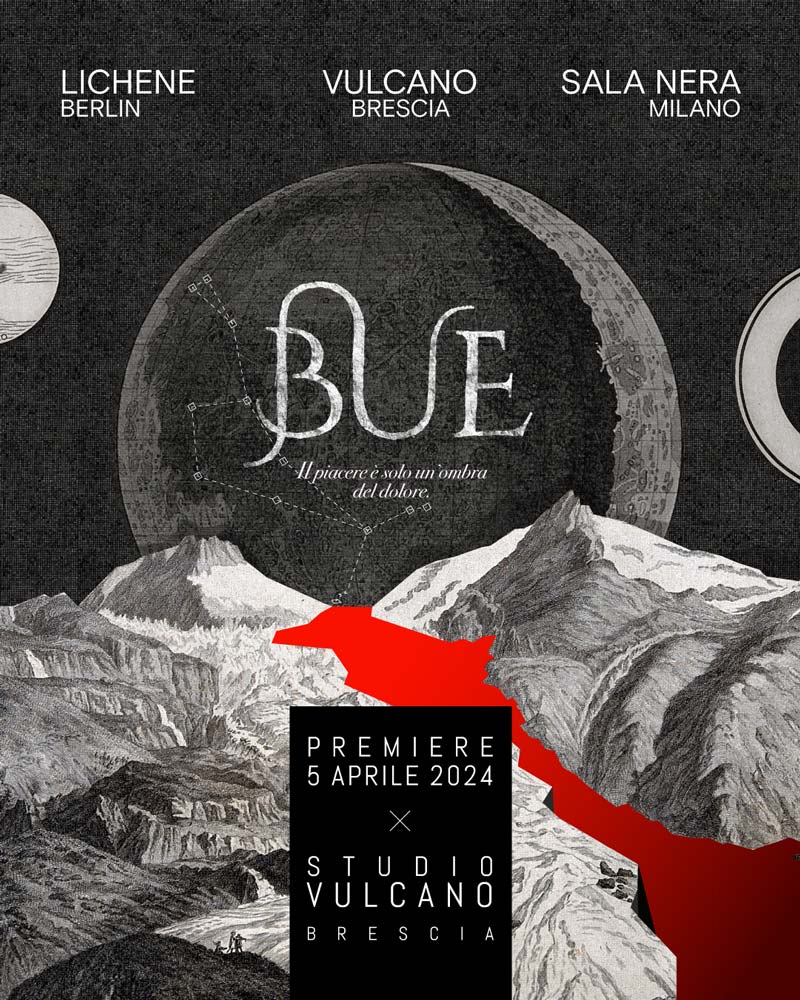 Flyer art for a performative art show premiere "BUE"